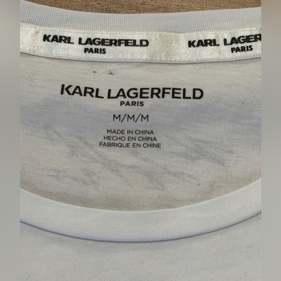 Karl Lagerfeld White C'est La Vie Tee - Picture 8 of 10